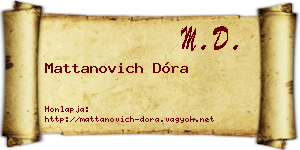 Mattanovich Dóra névjegykártya