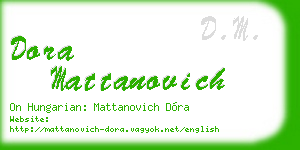 dora mattanovich business card